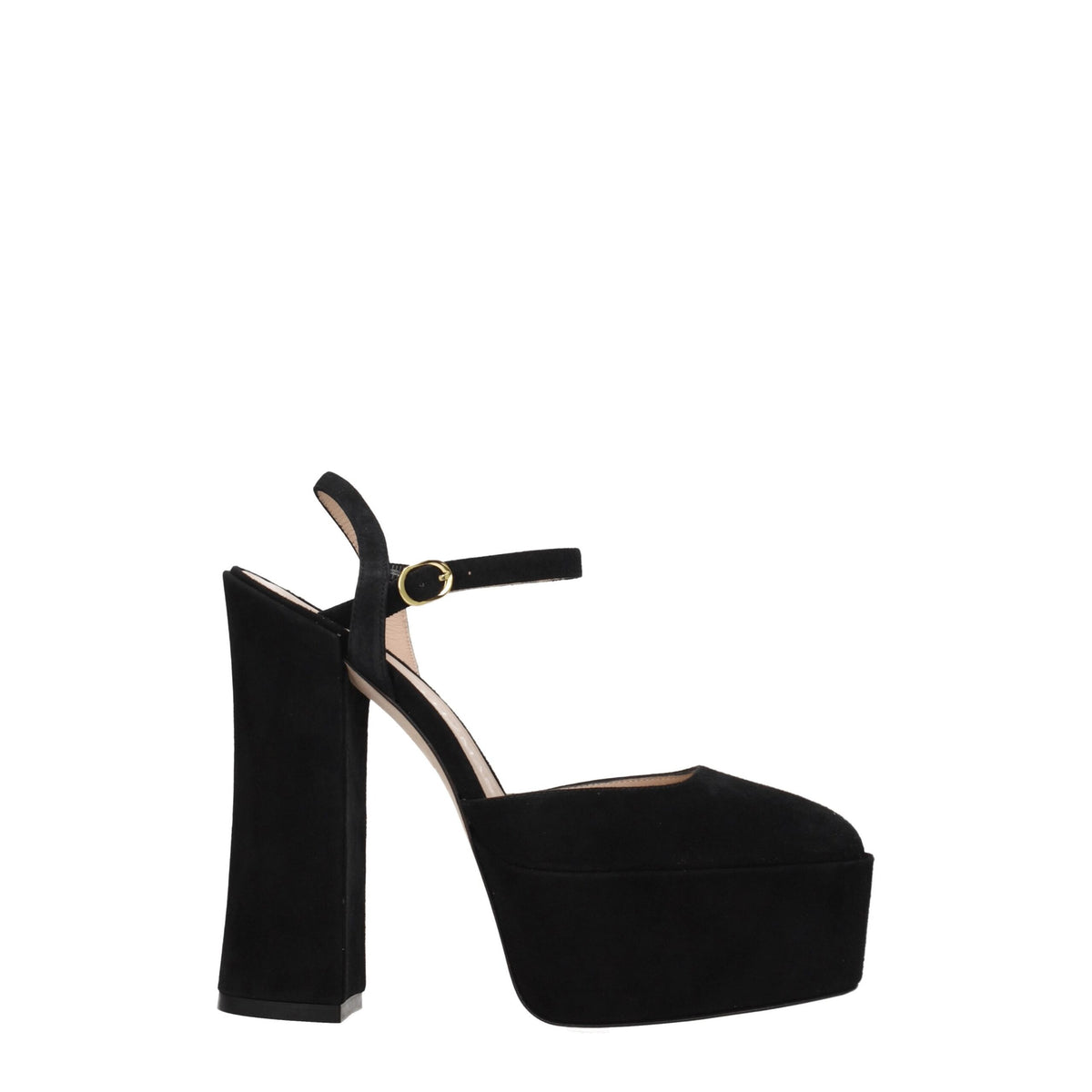 Stuart Weitzman Black Leather Platform Sandals