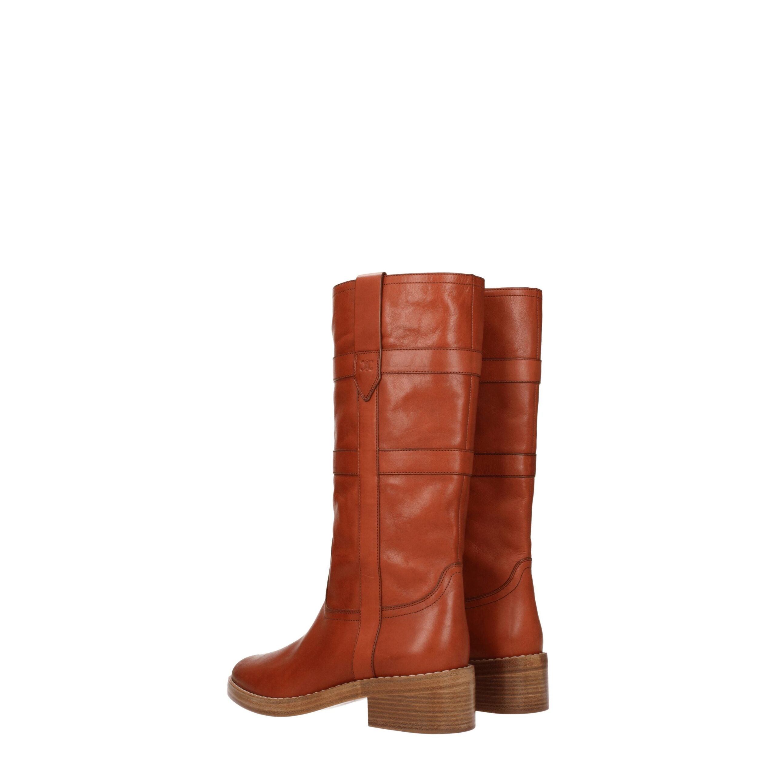 Celine Brown Leather Boots