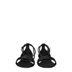 Max Mara Black Satin Flat Sandals