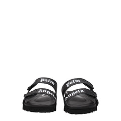 Palm Angels Black Leather Flat Sandals