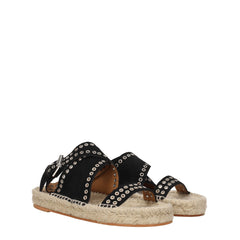 Isabel Marant Black Leather Flat Sandals