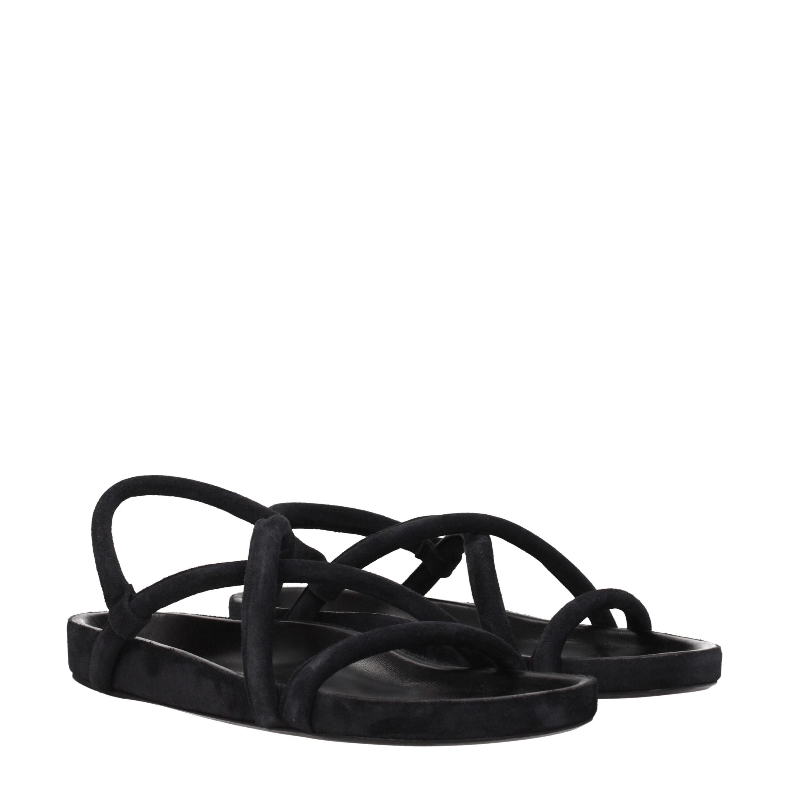 Isabel Marant Black Leather Flat Sandals