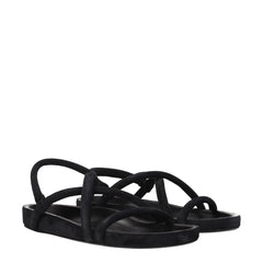 Isabel Marant Black Leather Flat Sandals