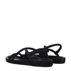 Isabel Marant Black Leather Flat Sandals