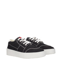 Ami Paris Black Fabric Low Top Sneakers