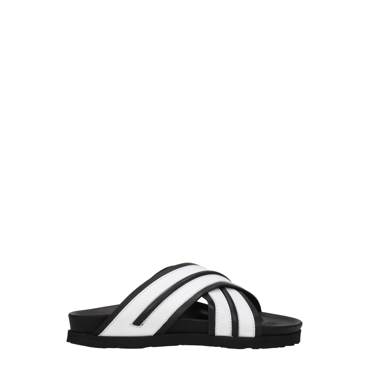 Palm Angels White Leather Slippers