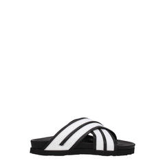 Palm Angels White Leather Slippers