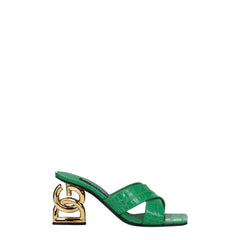Dolce & Gabbana Green Leather Sandals