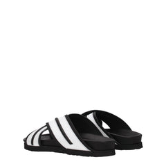 Palm Angels White Leather Slippers