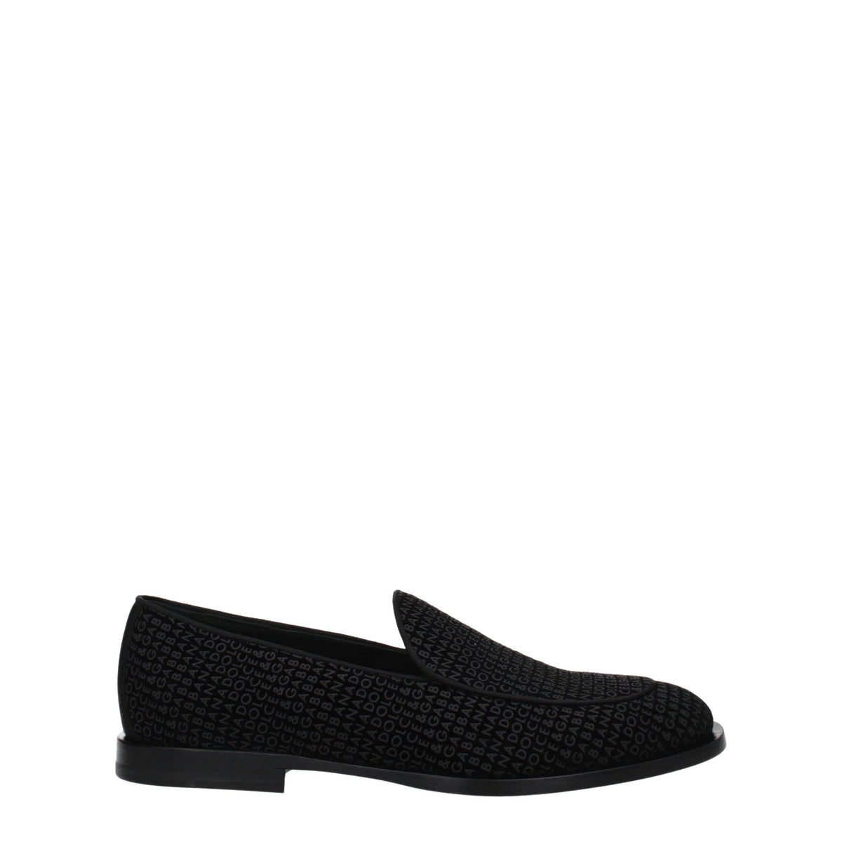 Dolce & Gabbana Black Velvet Slip-On Loafers