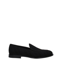 Dolce & Gabbana Black Velvet Slip-On Loafers