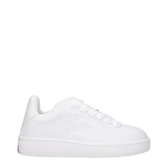 Burberry White Leather Low Top Sneakers