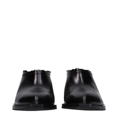 Moschino Black Leather Mules