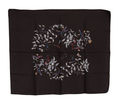 Dolce & Gabbana Brown 100% Silk Bird Print Wrap 80cm X 102cm RRP Scarf