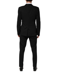 Dolce & Gabbana Black Wool 3 Piece Single Breasted Suit
