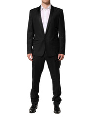 Dolce & Gabbana Black Wool Men Single Breasted 2 Piece Suit