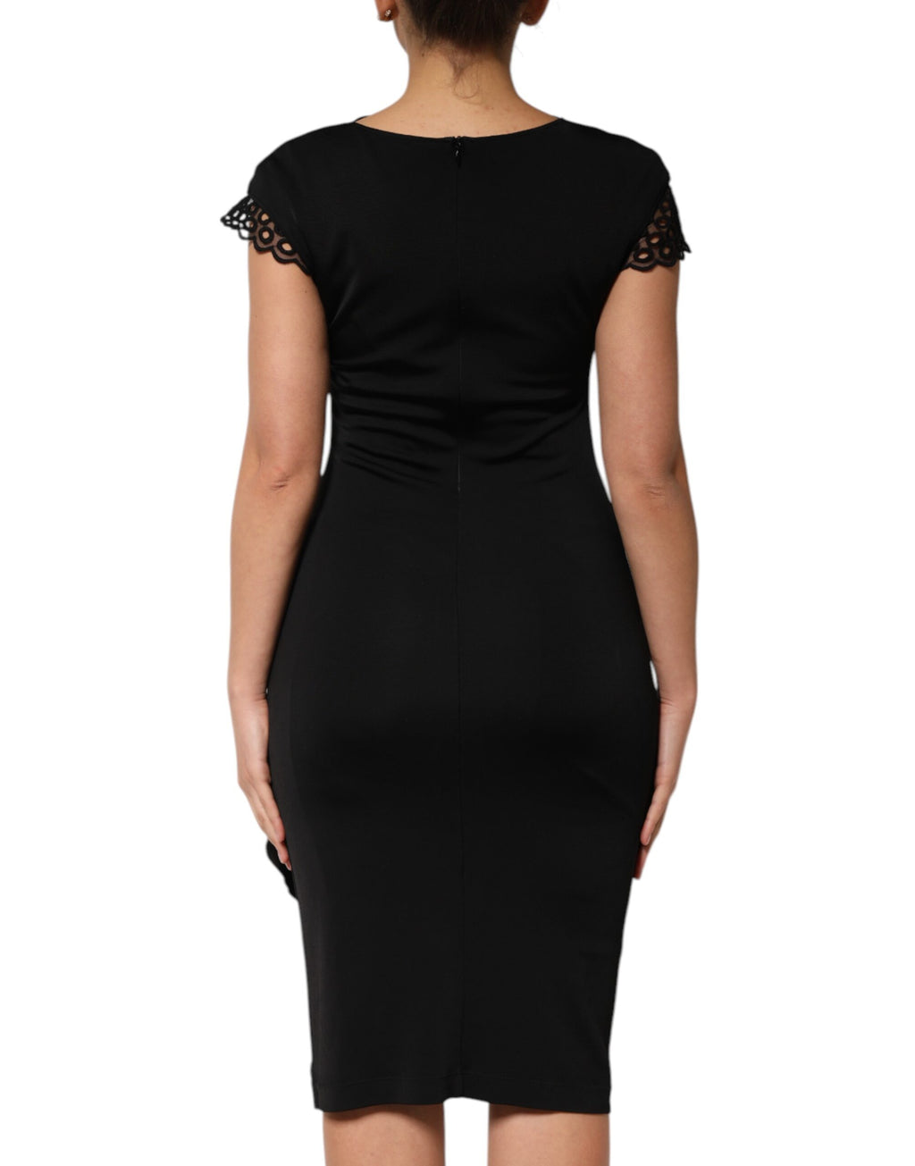 Svart Bodycon-klänning med korta ärmar
