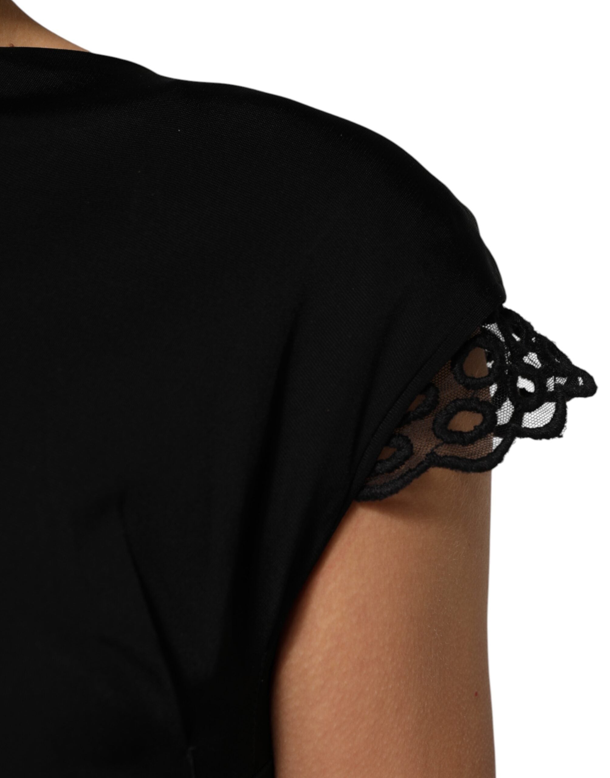 Svart Bodycon-klänning med korta ärmar