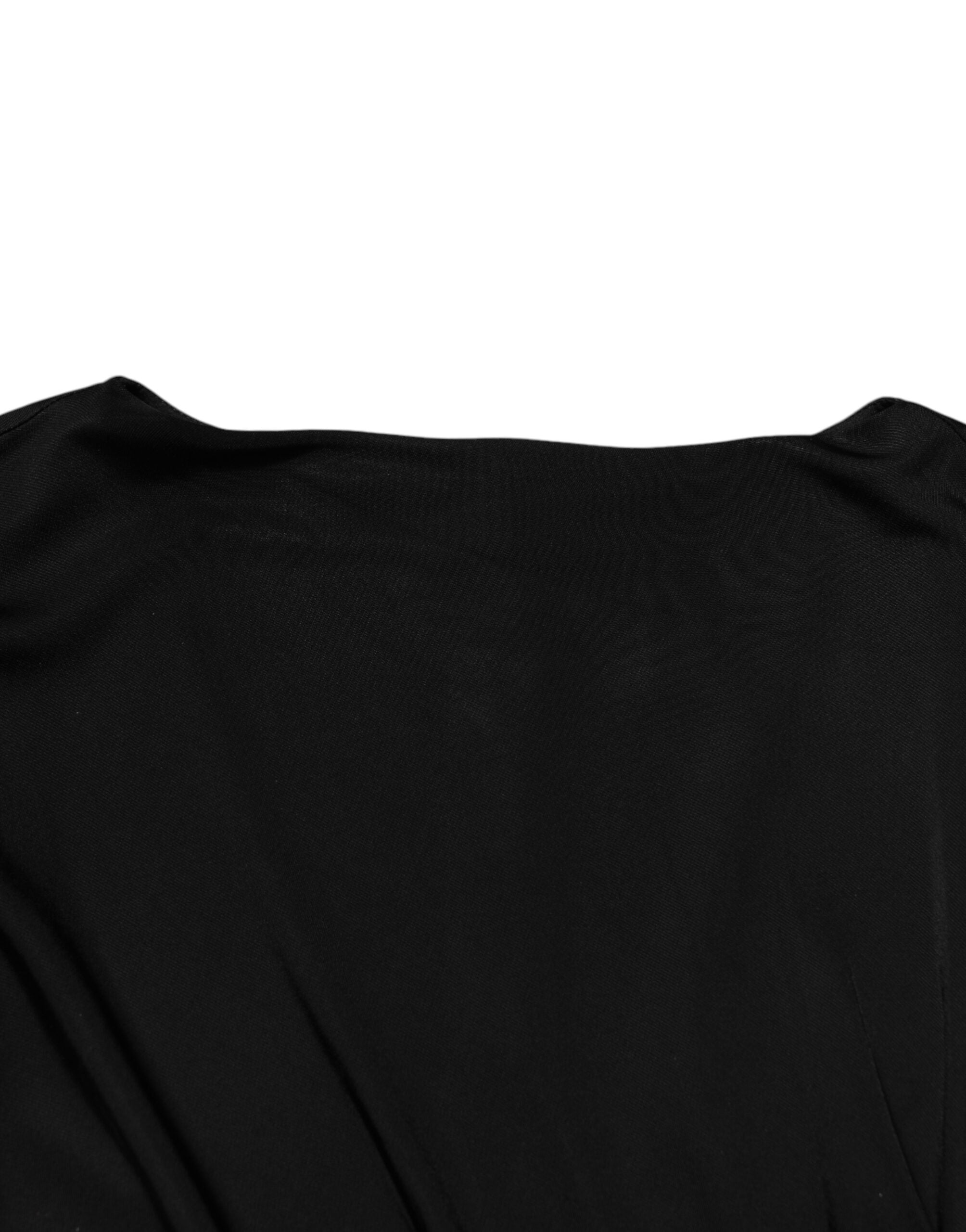 Svart Bodycon-klänning med korta ärmar