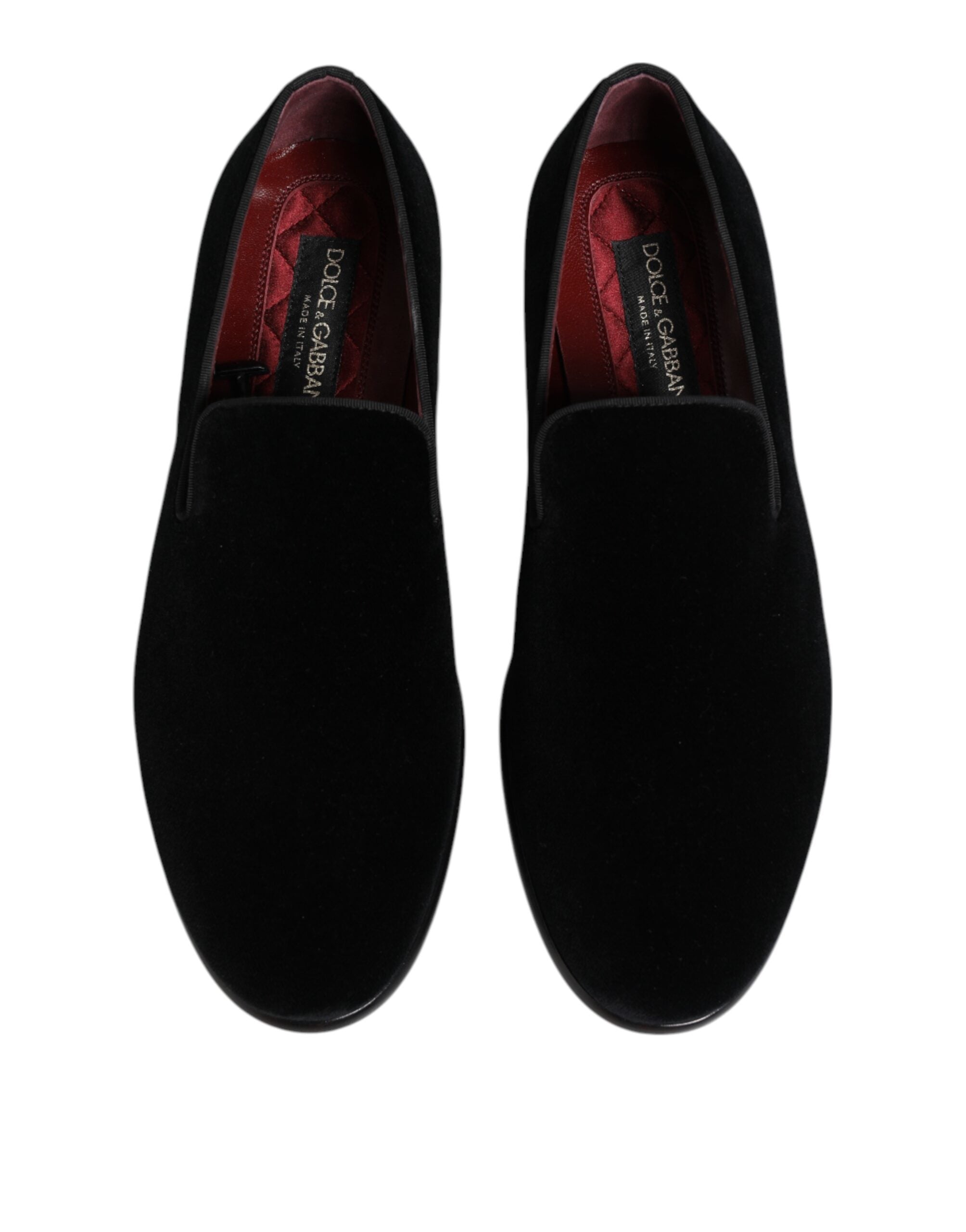 Dolce & Gabbana Black Velvet Loafers Formal Men Dress Shoes