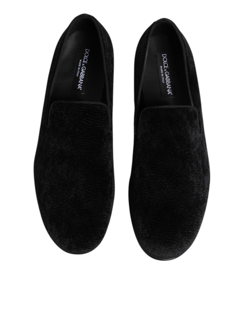 Svarte Jacquard Loafers Formelle Herresko