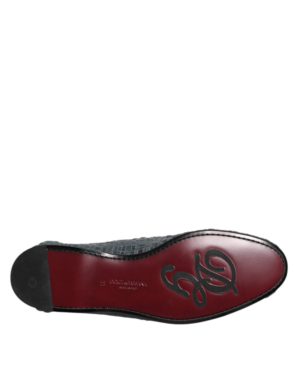 Blå vevde raffia slip-on loafers