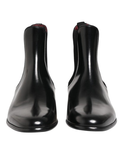 Dolce &amp; Gabbana Svarte Chelsea Slip On Mid Legge Støvletter Sko