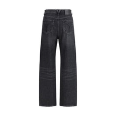 Versace Black Cotton Relaxed Fit Jeans