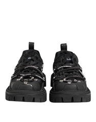 Dolce & Gabbana Black Low Top Lace Up Trekking Sneakers Shoes