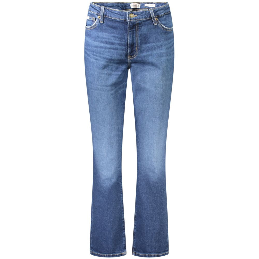 Blå bomullsjeans för kvinnor