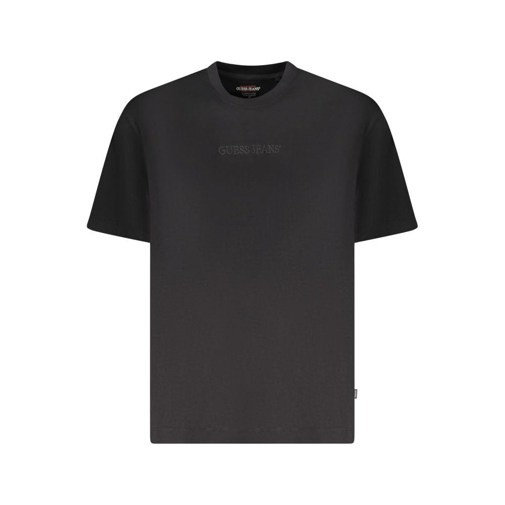 Svart bomulls-T-skjorte for menn
