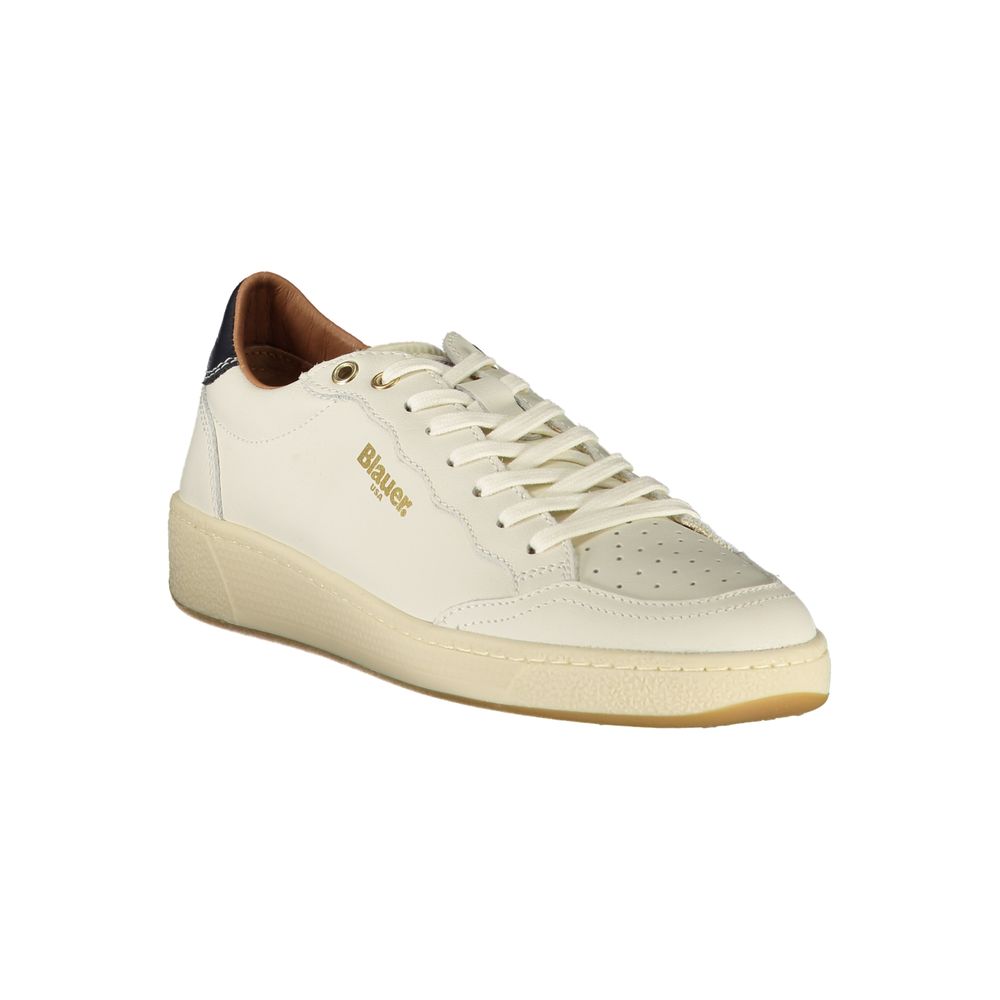 Vita lädersneakers för kvinnor