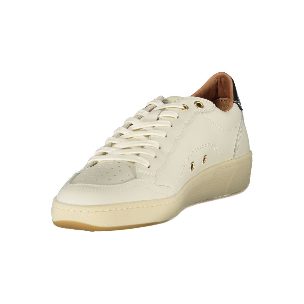Vita lädersneakers för kvinnor