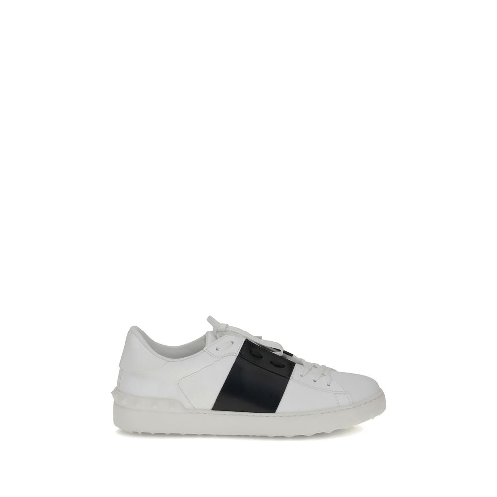 Valentino Garavani White Calf Leather Bos Taurus Low Top Sneakers