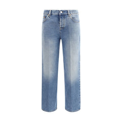 Gucci Light Blue Cotton Straight-Leg Jeans