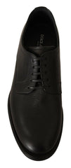 Dolce & Gabbana Black Lace Up Leather Men Formal Derby Shoes