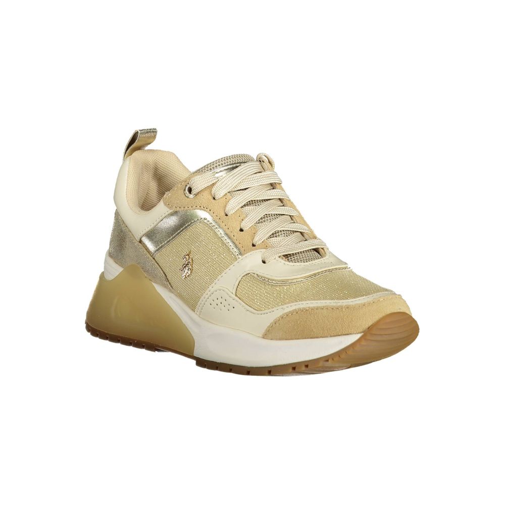Guldfärgad polyestersneaker