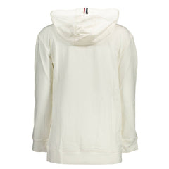 U.S. POLO ASSN. White Cotton Women Sweater with Hood and Pockets