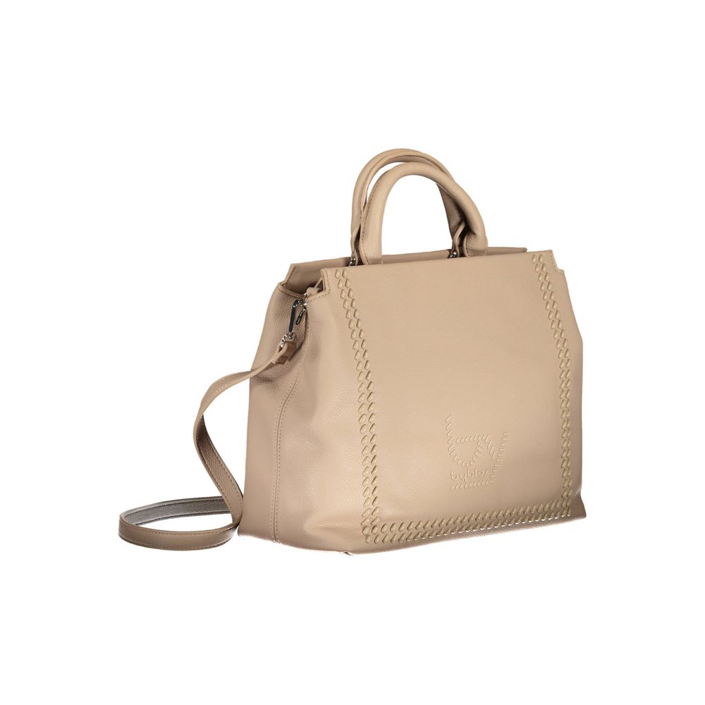 Beige polyetenhandväska