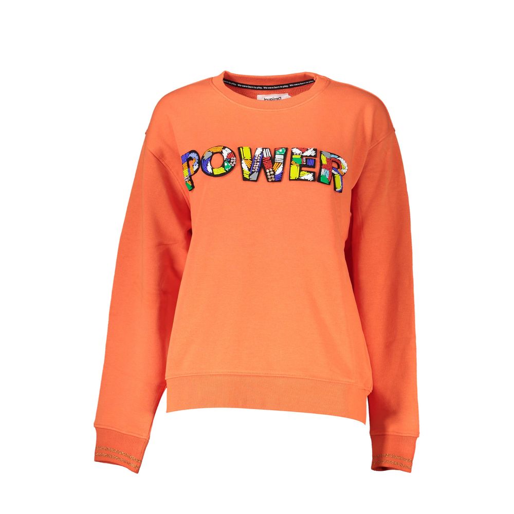 Orange bomullströja för kvinnor