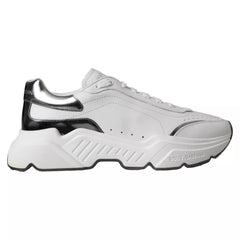 Dolce & Gabbana White Silver Leather Sport DAYMASTER Sneakers