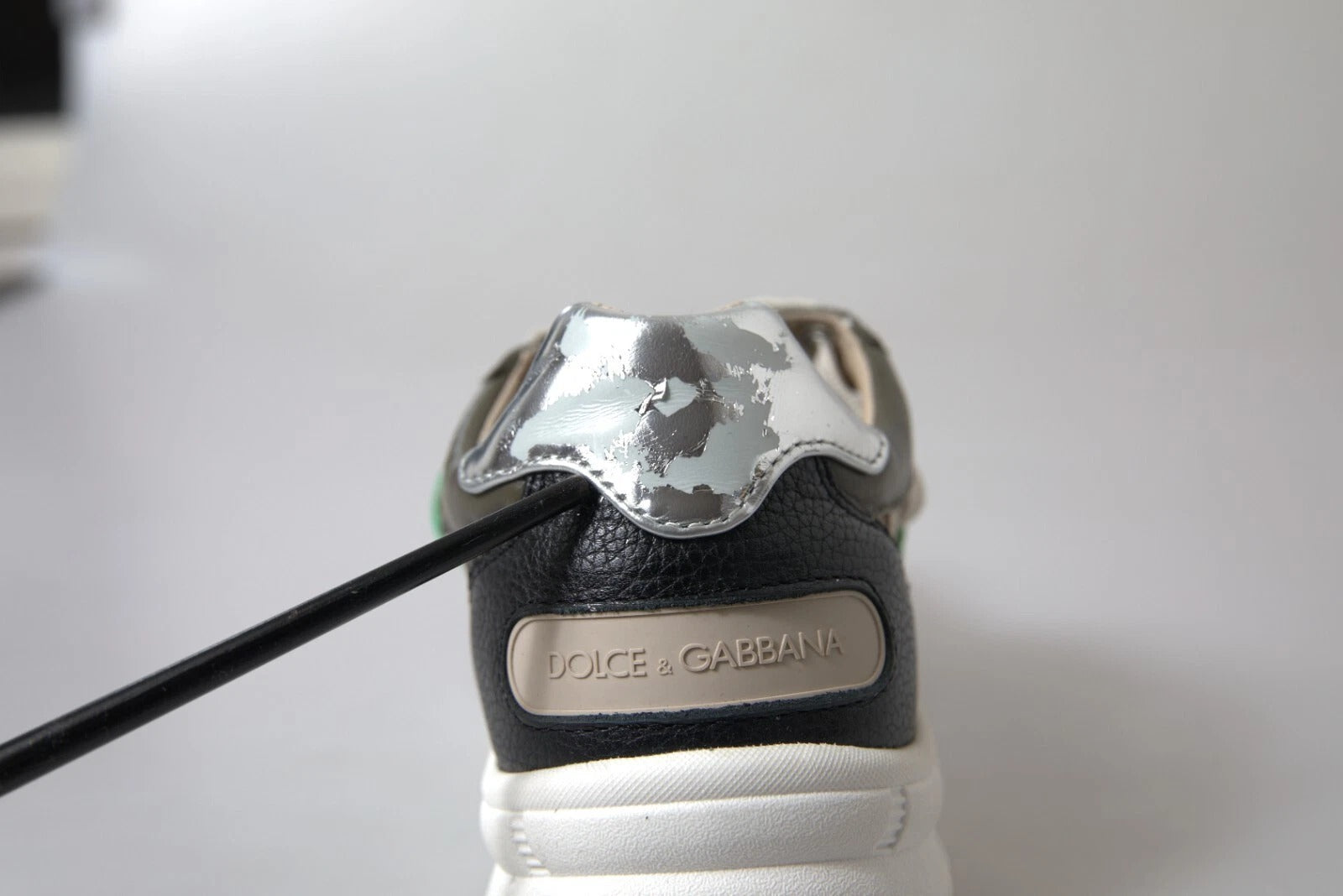 Dolce & Gabbana White Silver Leather Sport DAYMASTER Sneakers