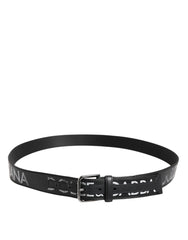 Dolce & Gabbana Black Polyester Leather Metal Buckle Belt