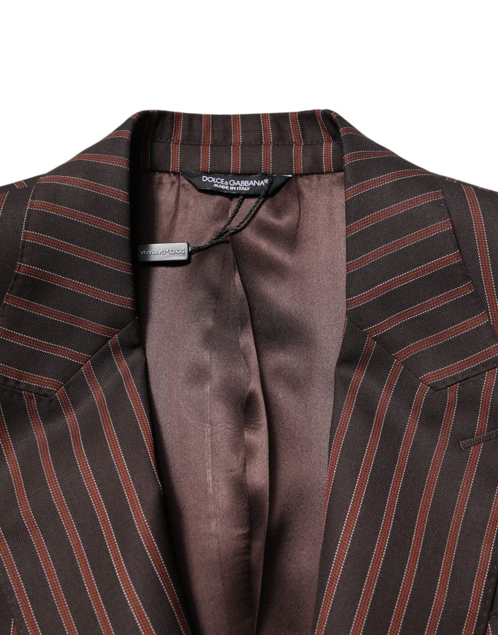 Svart brun stripete enkeltspent blazer