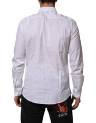 Dolce & Gabbana White Poplin Cotton Formal Men Dress Shirt