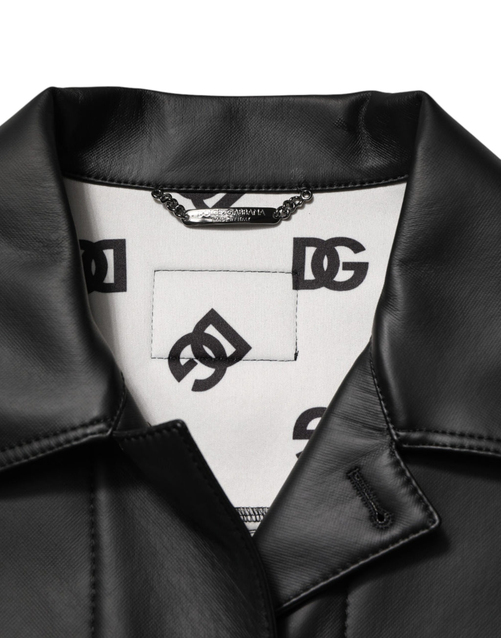 Svart polyester bikerjacka med knappar