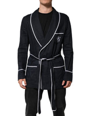 Dolce & Gabbana Dark Blue DG Embroidery Jacket Robe Blazer