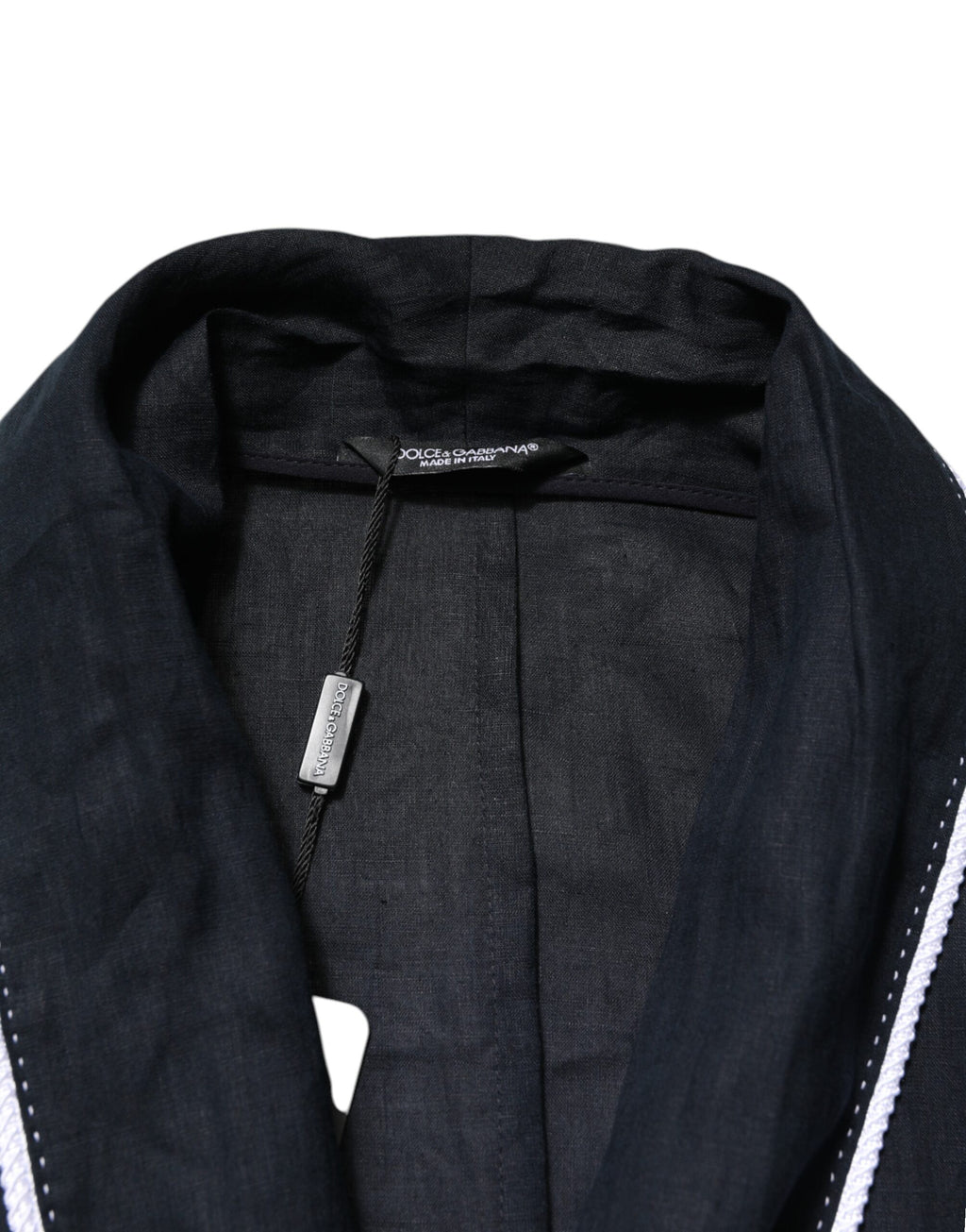 Mørkeblå DG Broderijakke Morgenkåpe Blazer