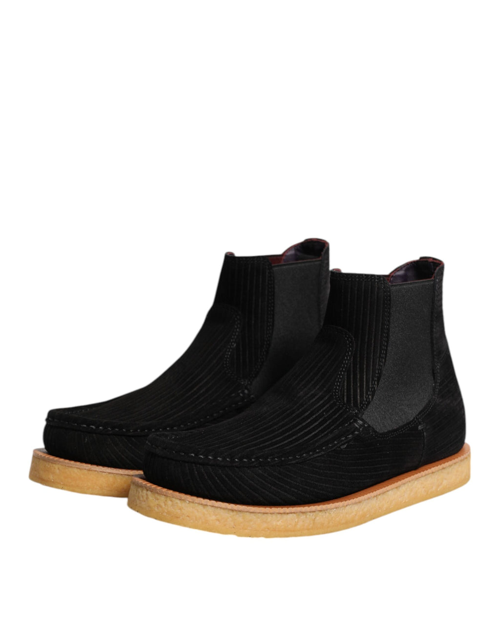 Svarta kalvmocka slip-on ankelstövlar