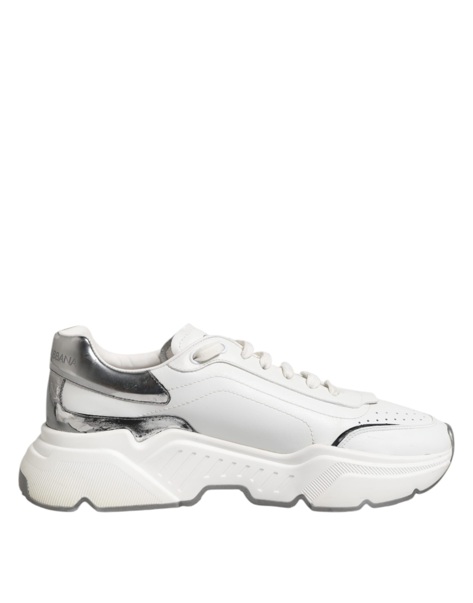Dolce & Gabbana White Daymaster Leather Low Top Sneakers Shoes